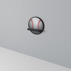 BASEBALL AlLURE Round Art Shelf In Black Finish