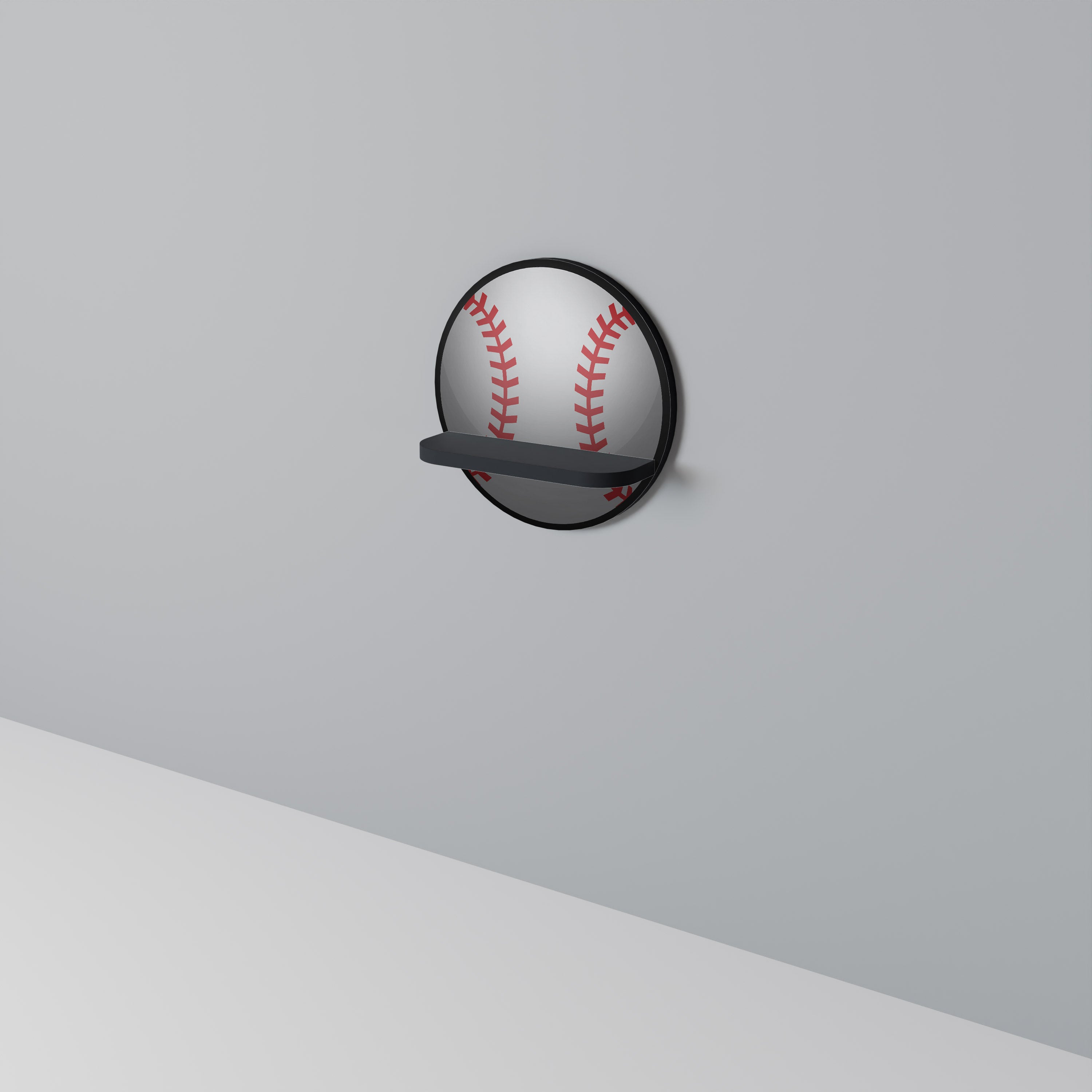 BASEBALL AllURE Rund konsthylla i svart finish