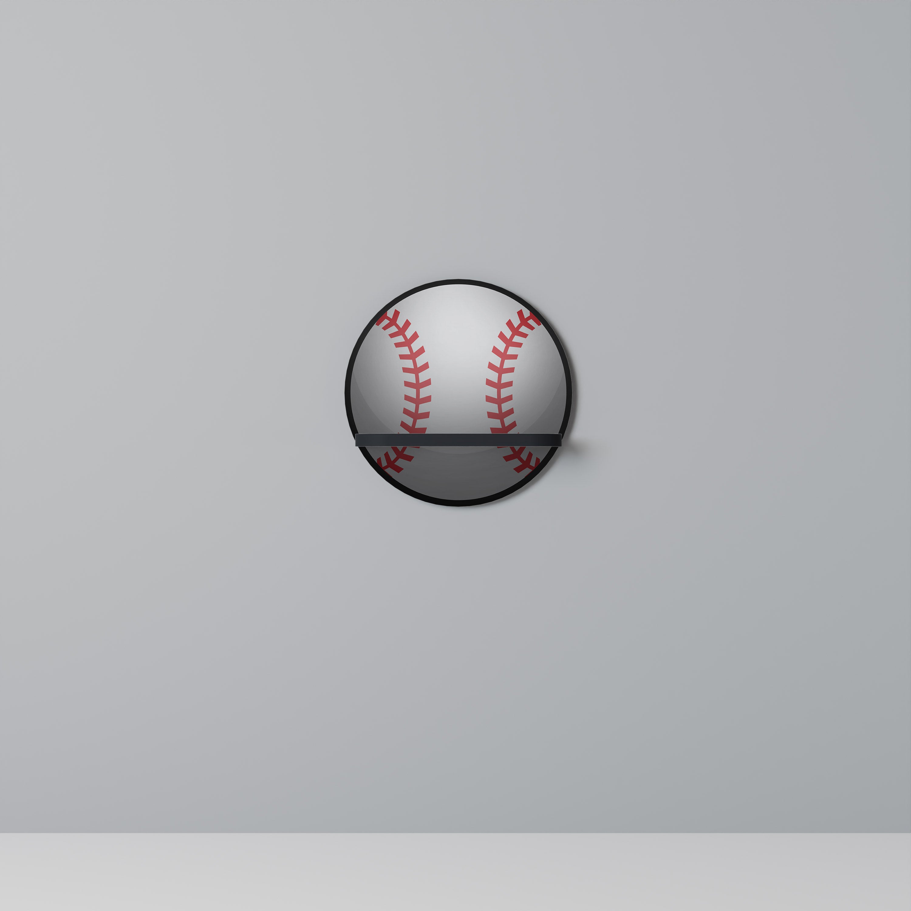 BASEBALL AllURE Rund konsthylla i svart finish