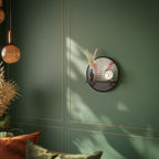 BASEBALL AlLURE Round Art Shelf In Black Finish