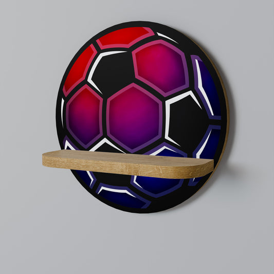FOOTBALL DREAM Round Art Shelf In Oak Effect