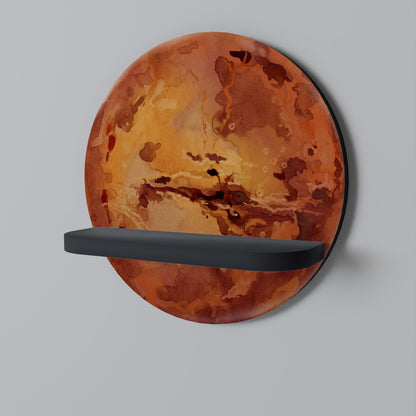 MARS TREAD Rund konsthylla i svart finish