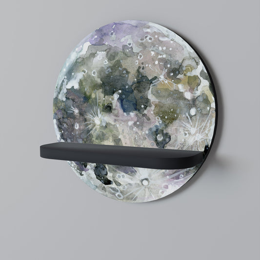MOON WANDER Rund konsthylla i svart finish
