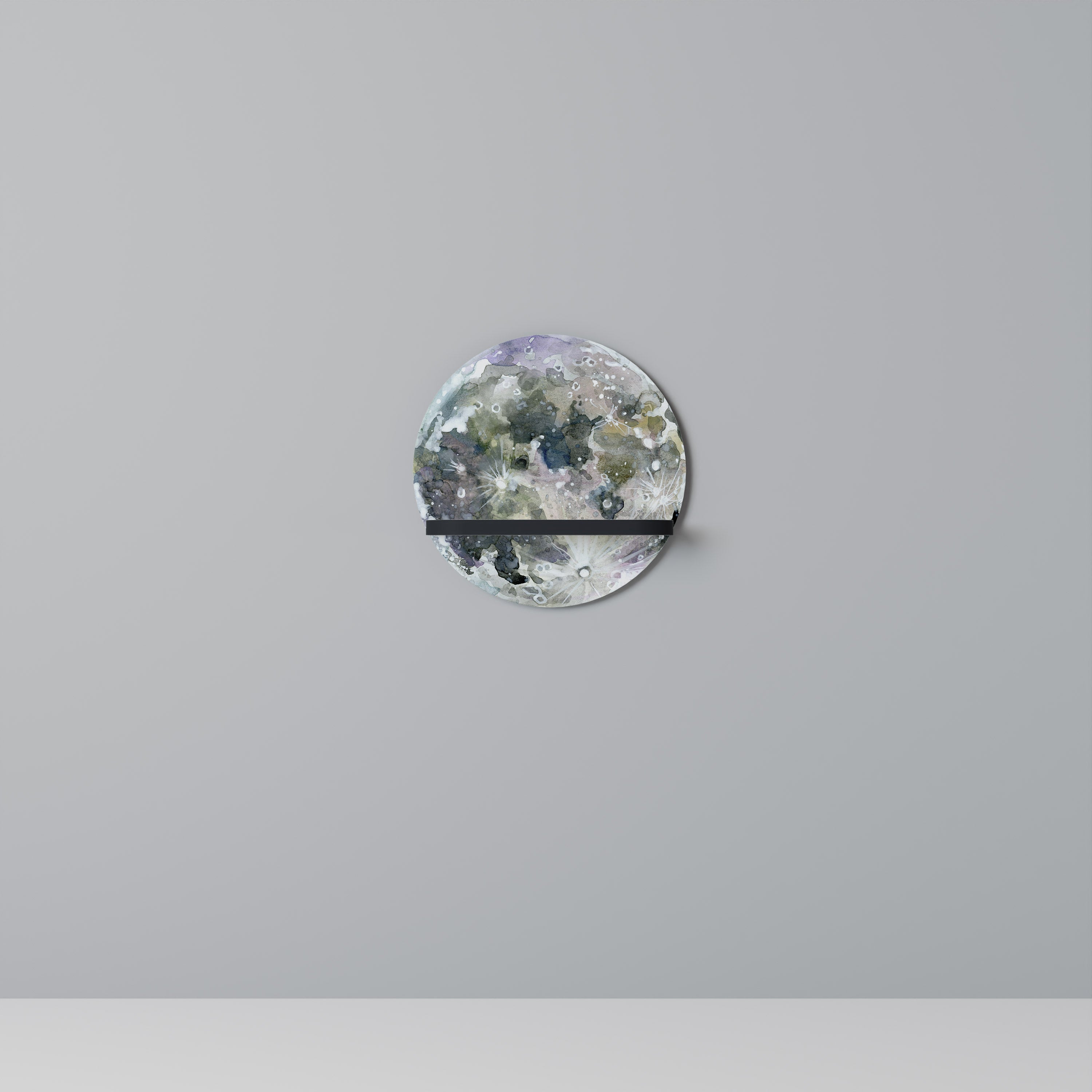 MOON WANDER Rund konsthylla i svart finish