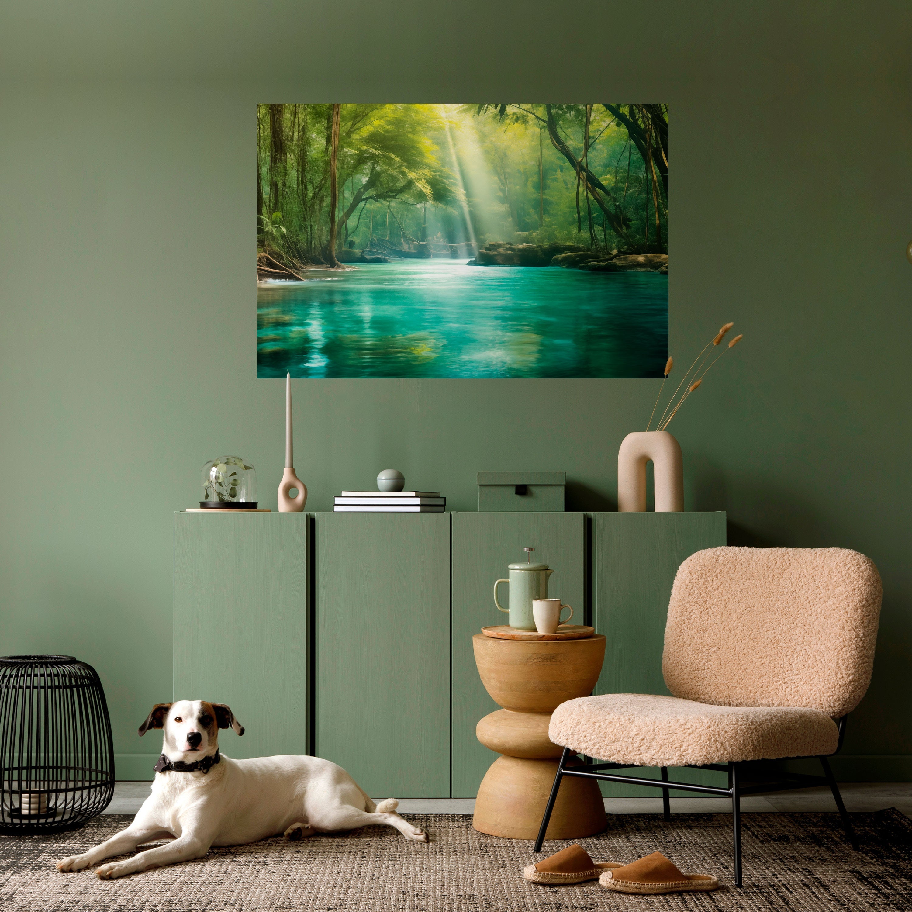 SERENE REFLECTIONS Horisontell poster med självhäftande text