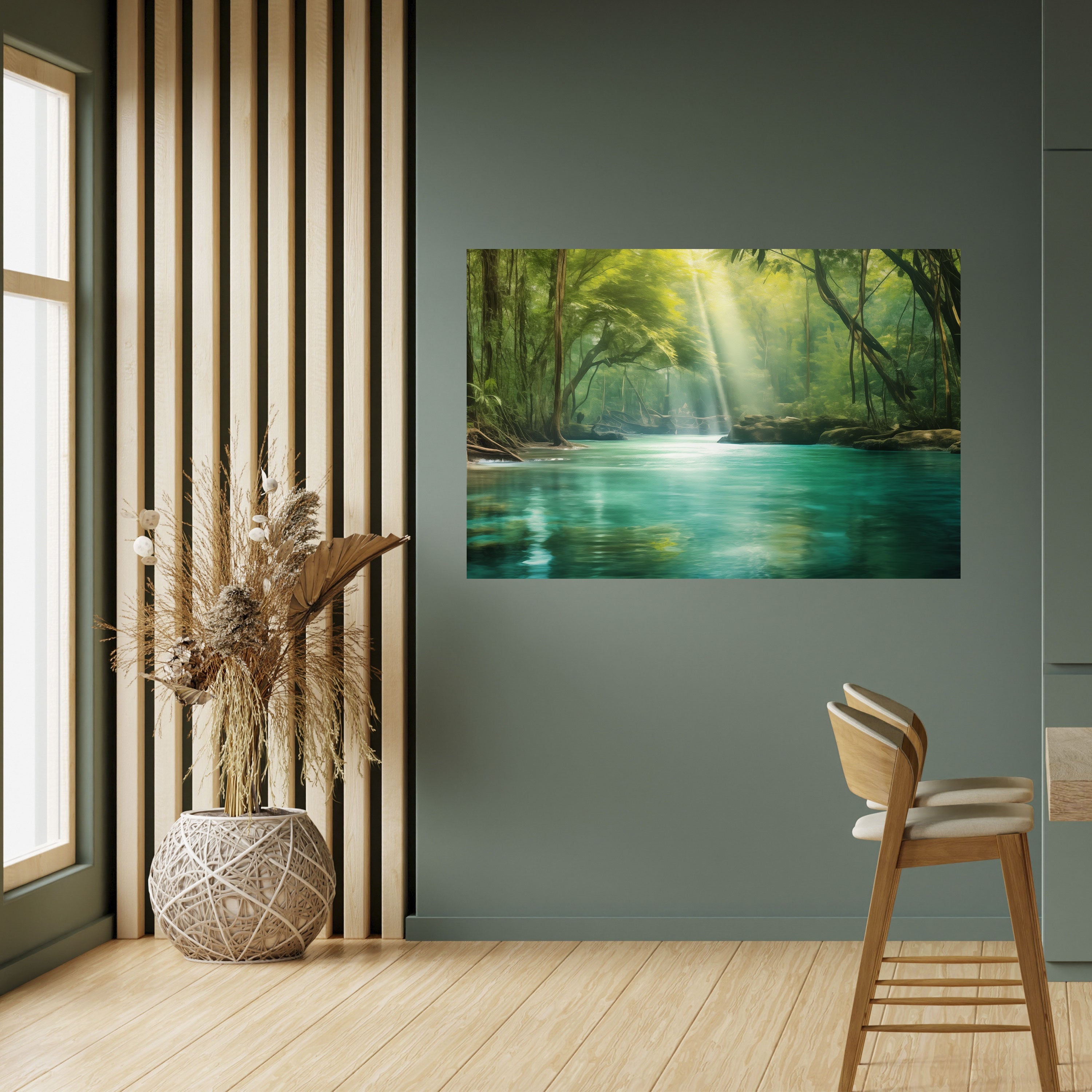 SERENE REFLECTIONS Horisontell poster med självhäftande text