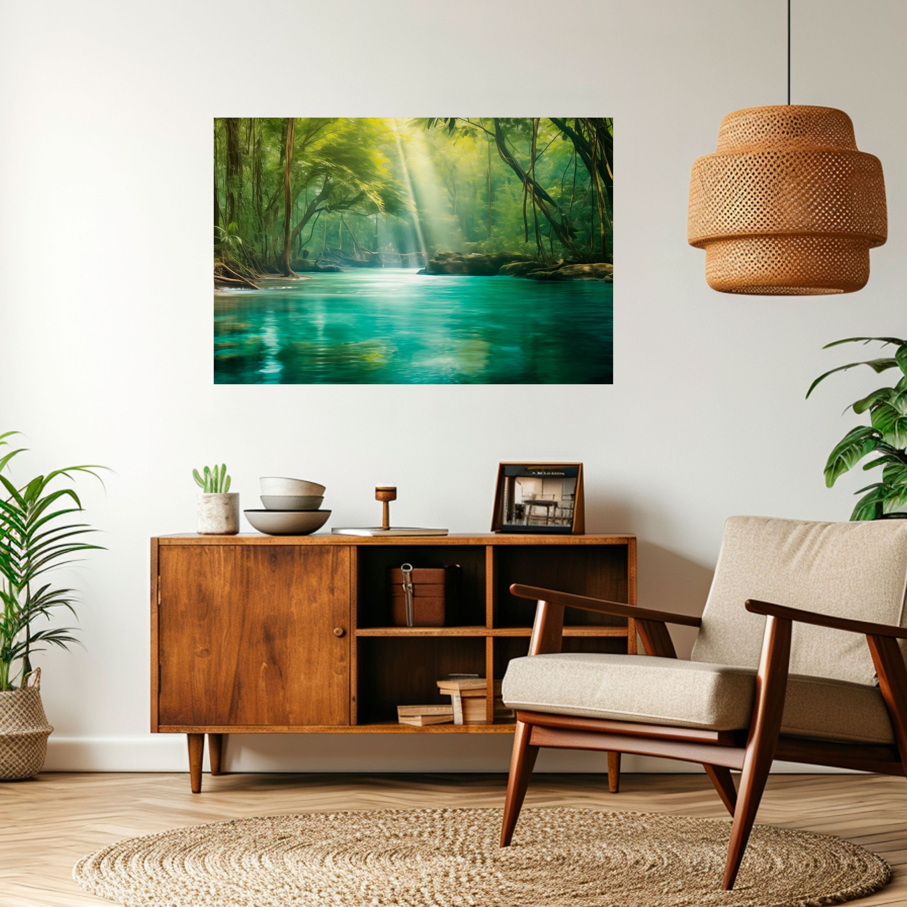 SERENE REFLECTIONS Horisontell poster med självhäftande text