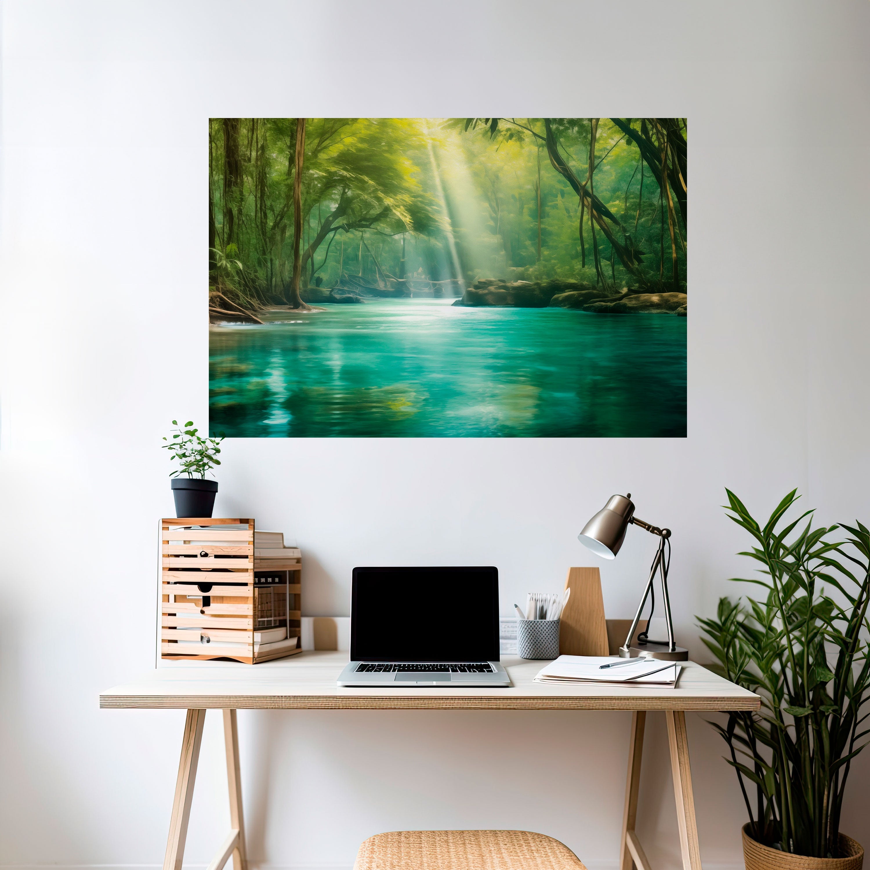 SERENE REFLECTIONS Horisontell poster med självhäftande text