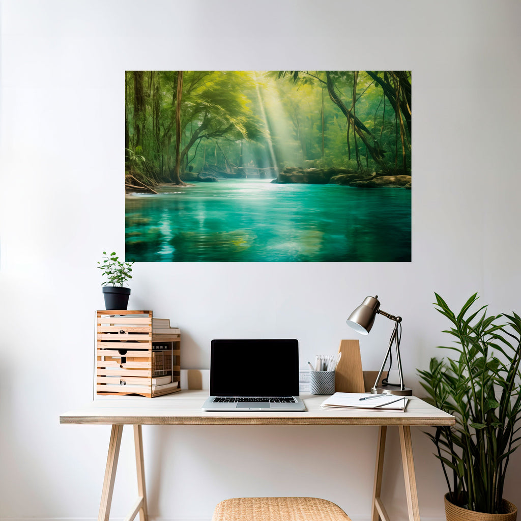 SERENE REFLECTIONS Horisontell poster med självhäftande text