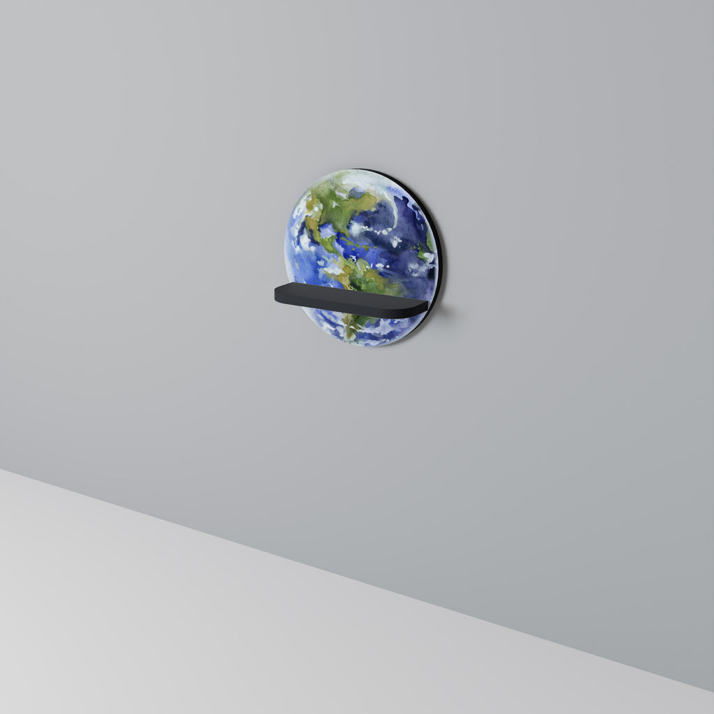 EARTH TROOP Rund konsthylla i svart finish