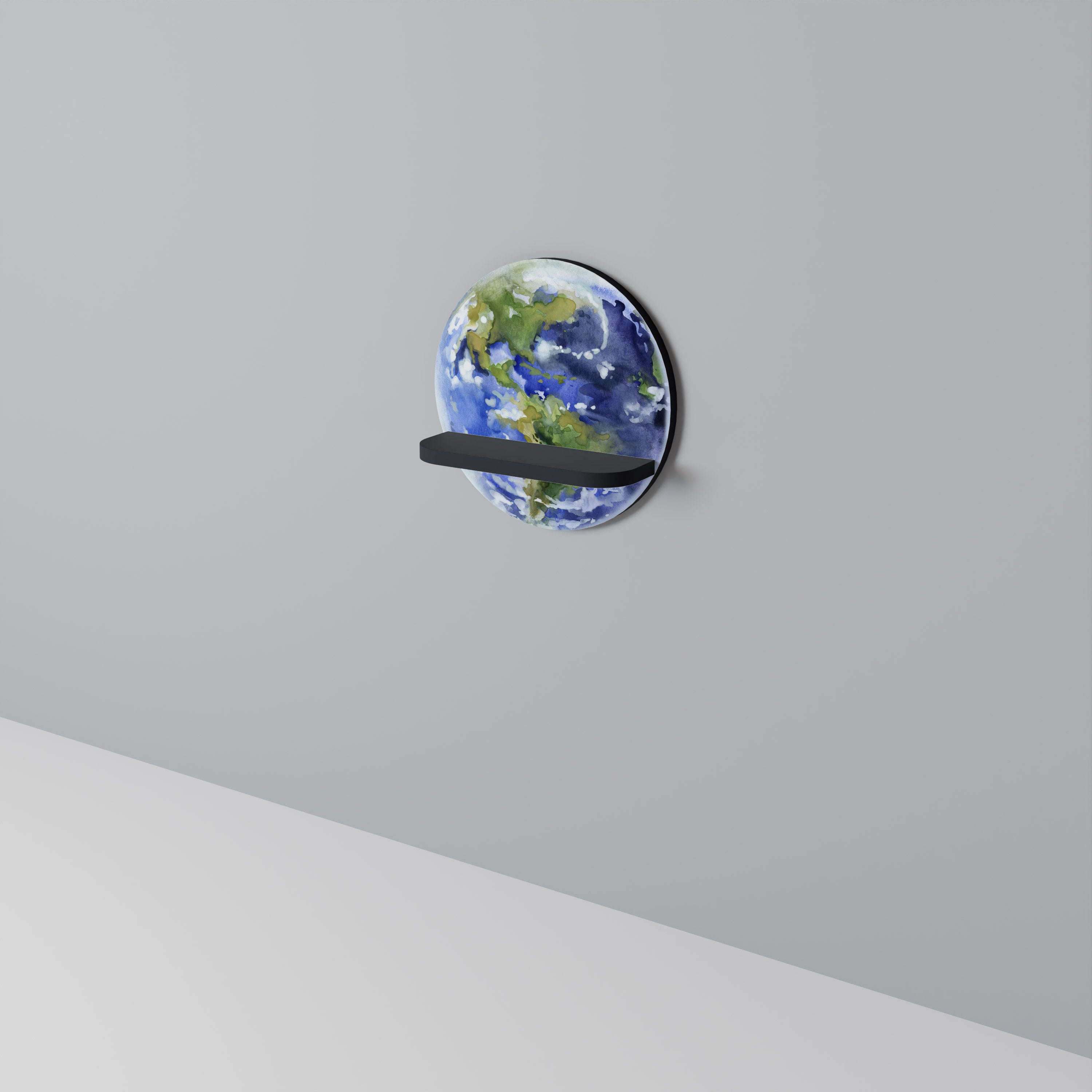 EARTH TROOP Rund konsthylla i svart finish