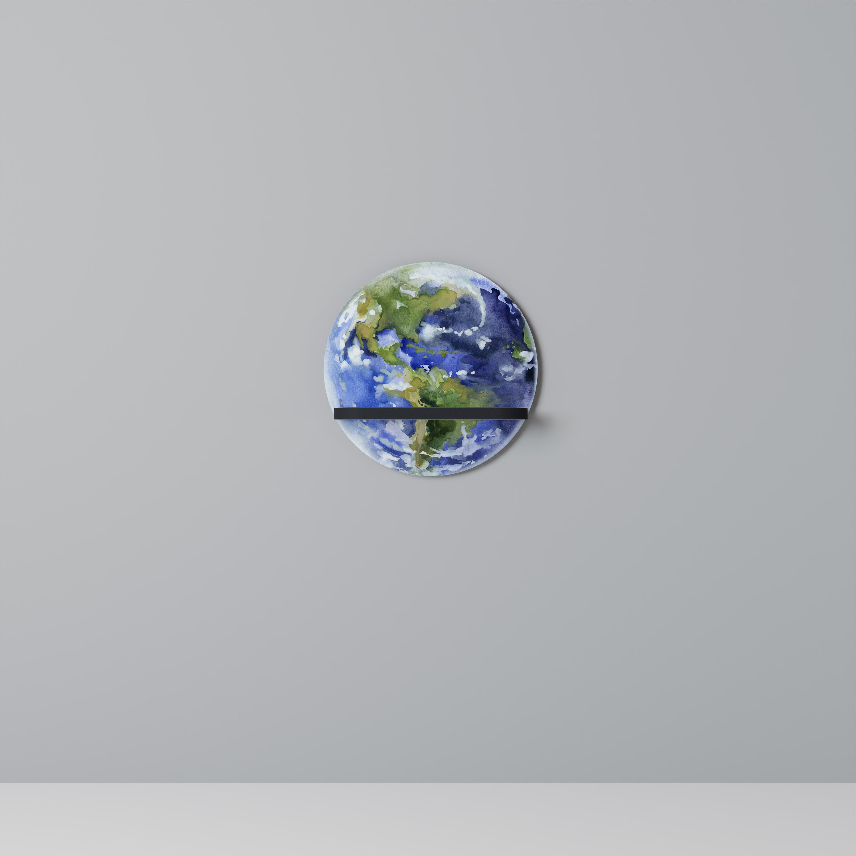 EARTH TROOP Rund konsthylla i svart finish