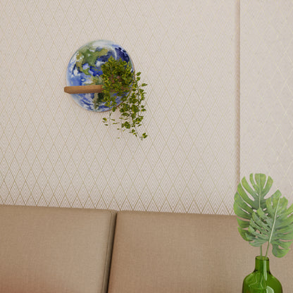 EARTH TROOP Rund konsthylla i ekeffekt
