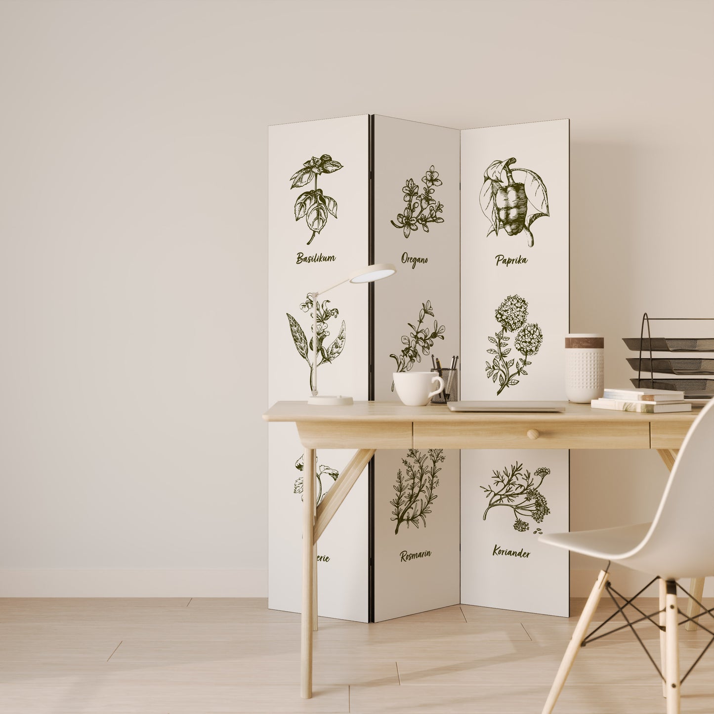 HERBAL FINESSE - DE Dekorativ rumsavdelare – 3 paneler