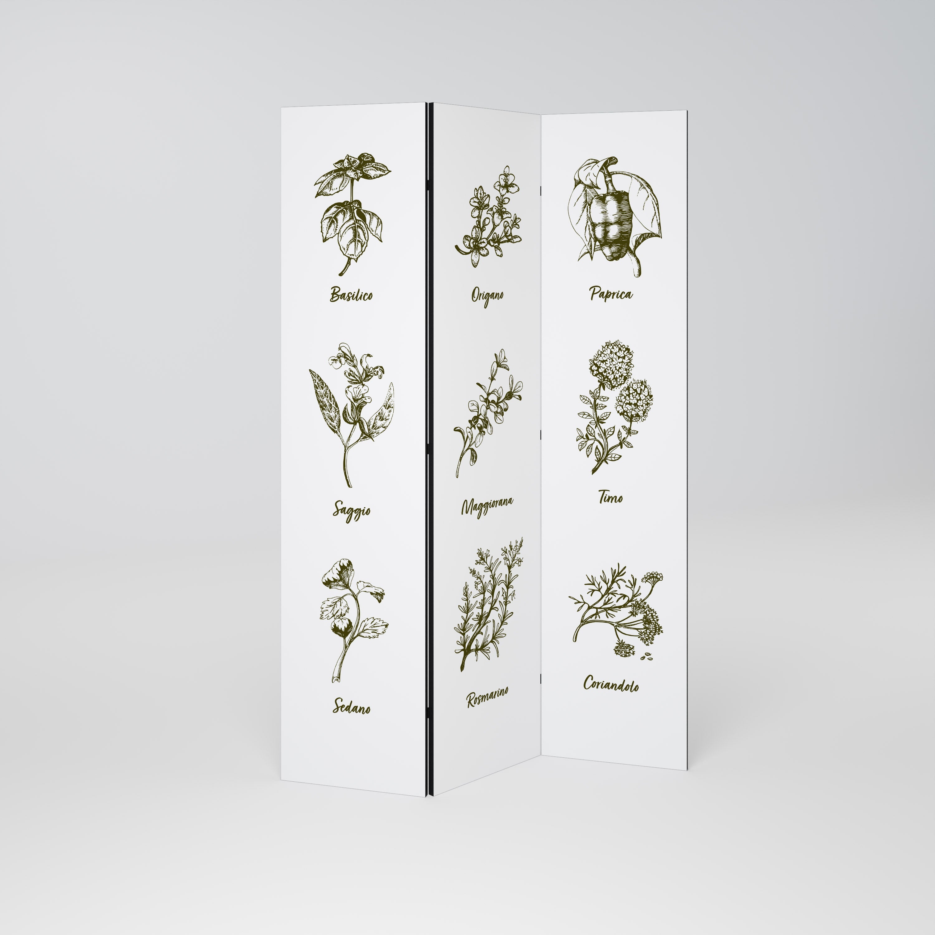 HERBAL FINESSE - IT Dekorativ 3-panels rumsavdelare