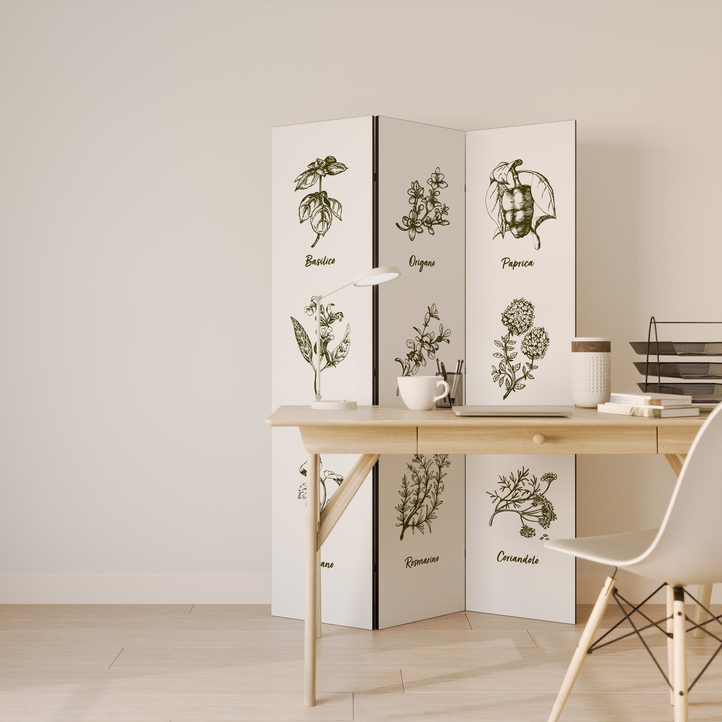 HERBAL FINESSE - IT Dekorativ 3-panels rumsavdelare