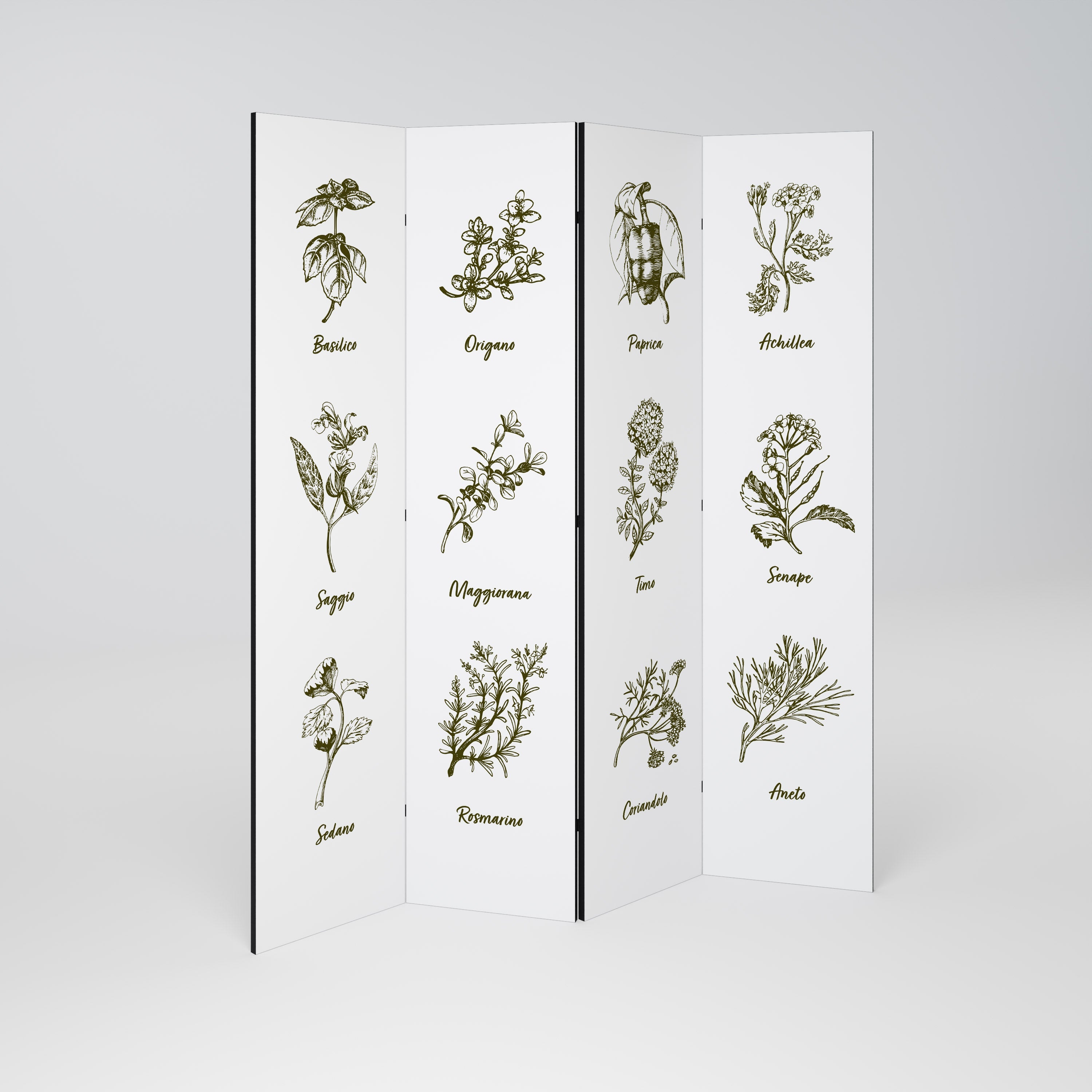 HERBAL FINESSE - IT Dekorativ rumsavdelare med 4 paneler