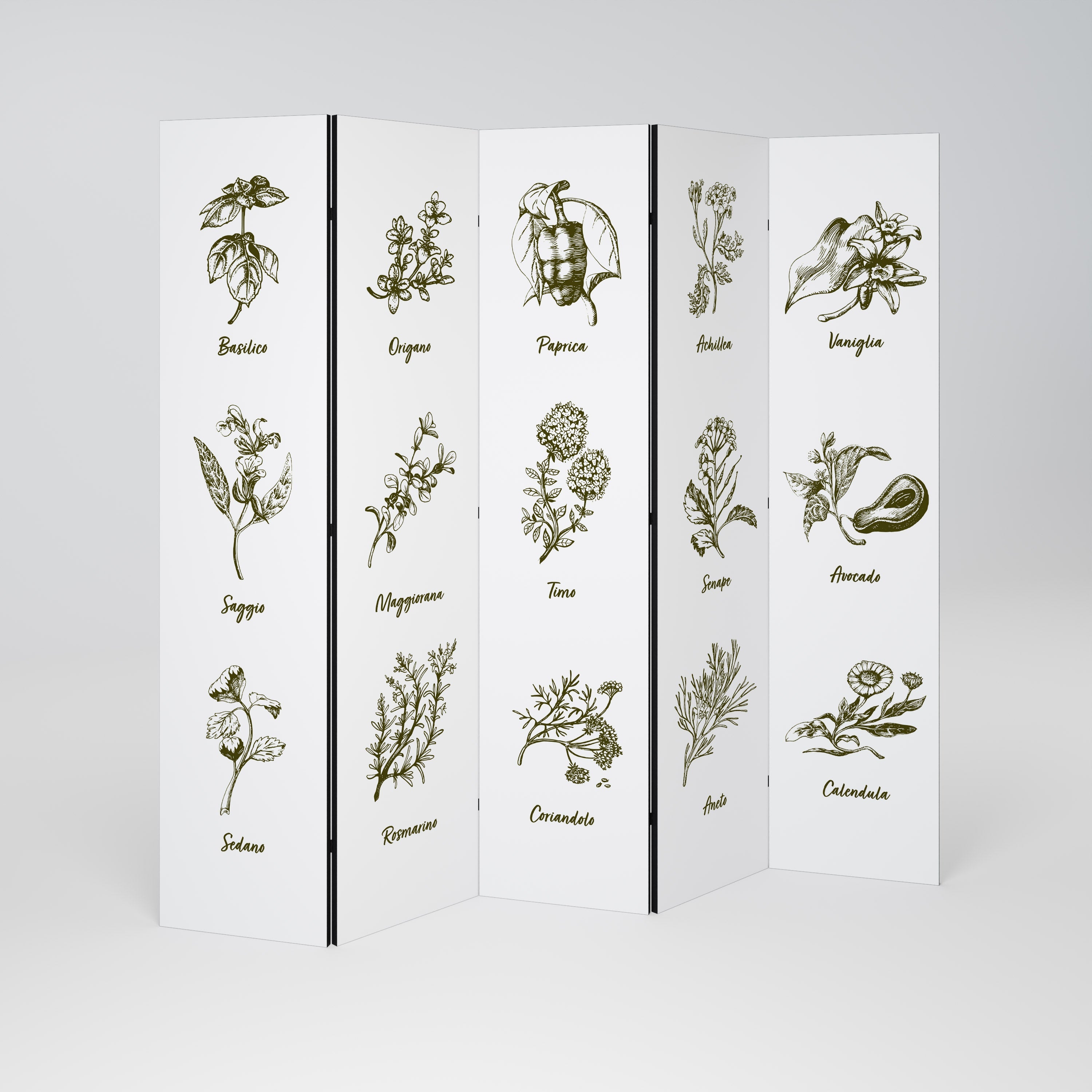 HERBAL FINESSE - IT Dekorativ rumsavdelare med 5 paneler