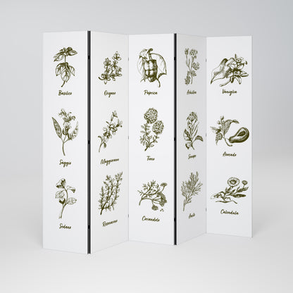 HERBAL FINESSE - IT Decorative 5-Panel Room Divider