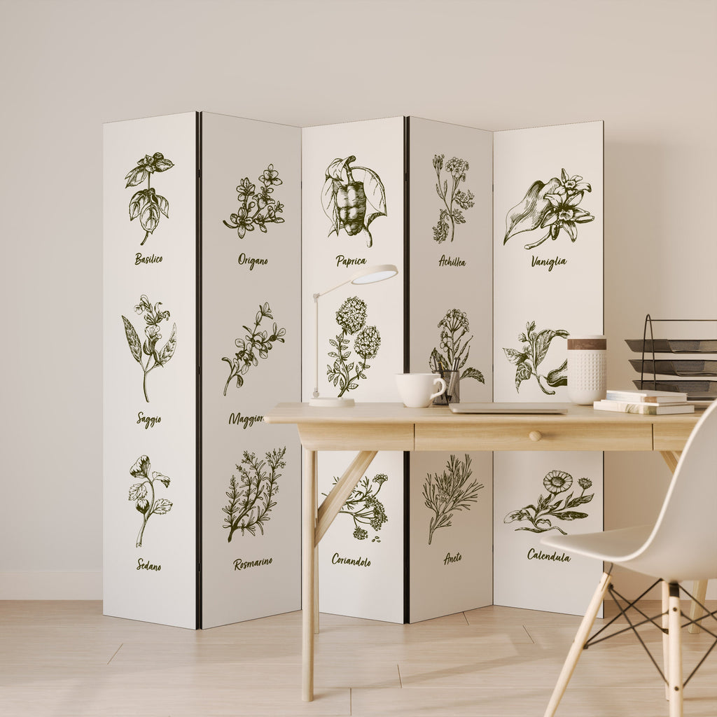 HERBAL FINESSE - IT Dekorativ rumsavdelare med 5 paneler