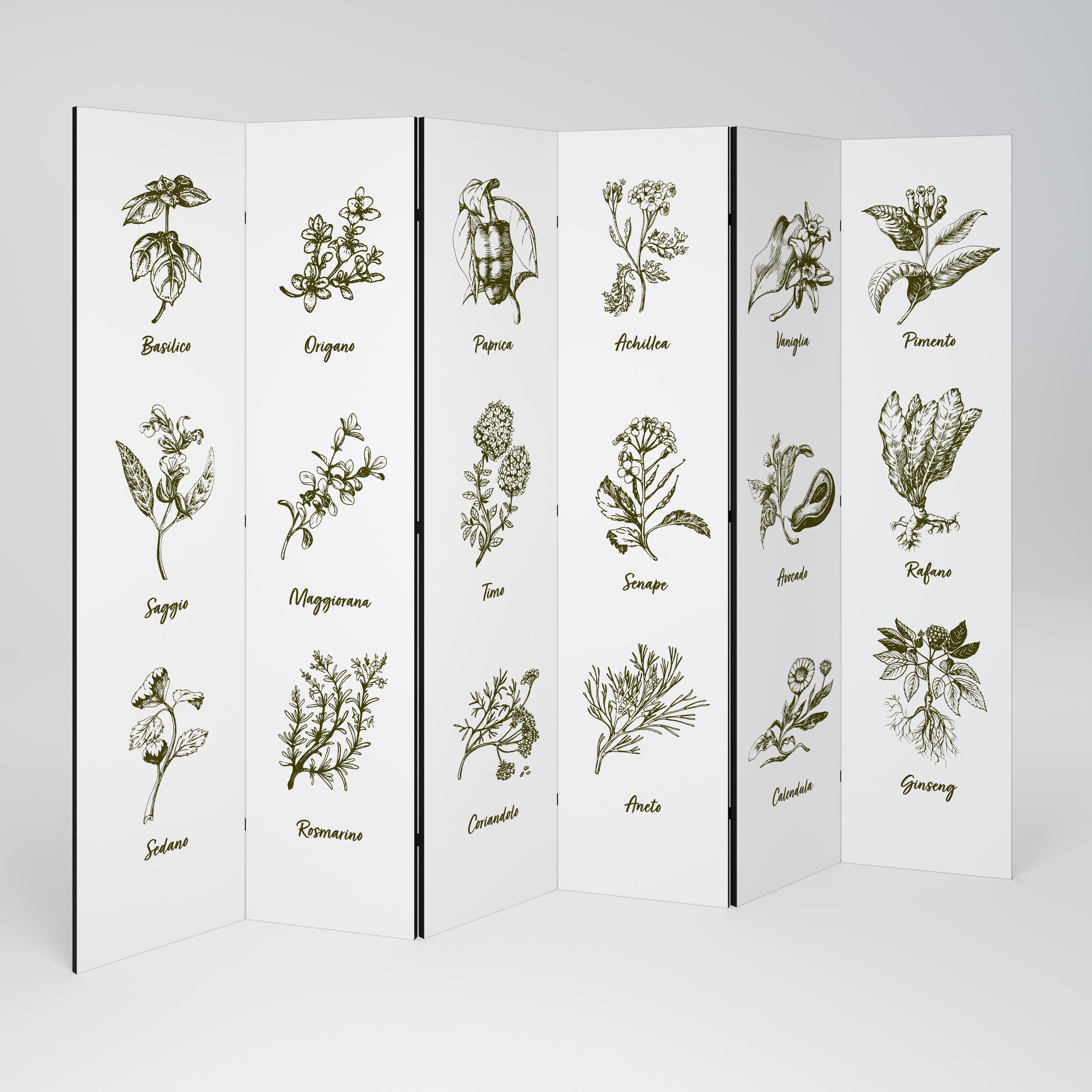 HERBAL FINESSE - IT Dekorativ rumsavdelare med 6 paneler