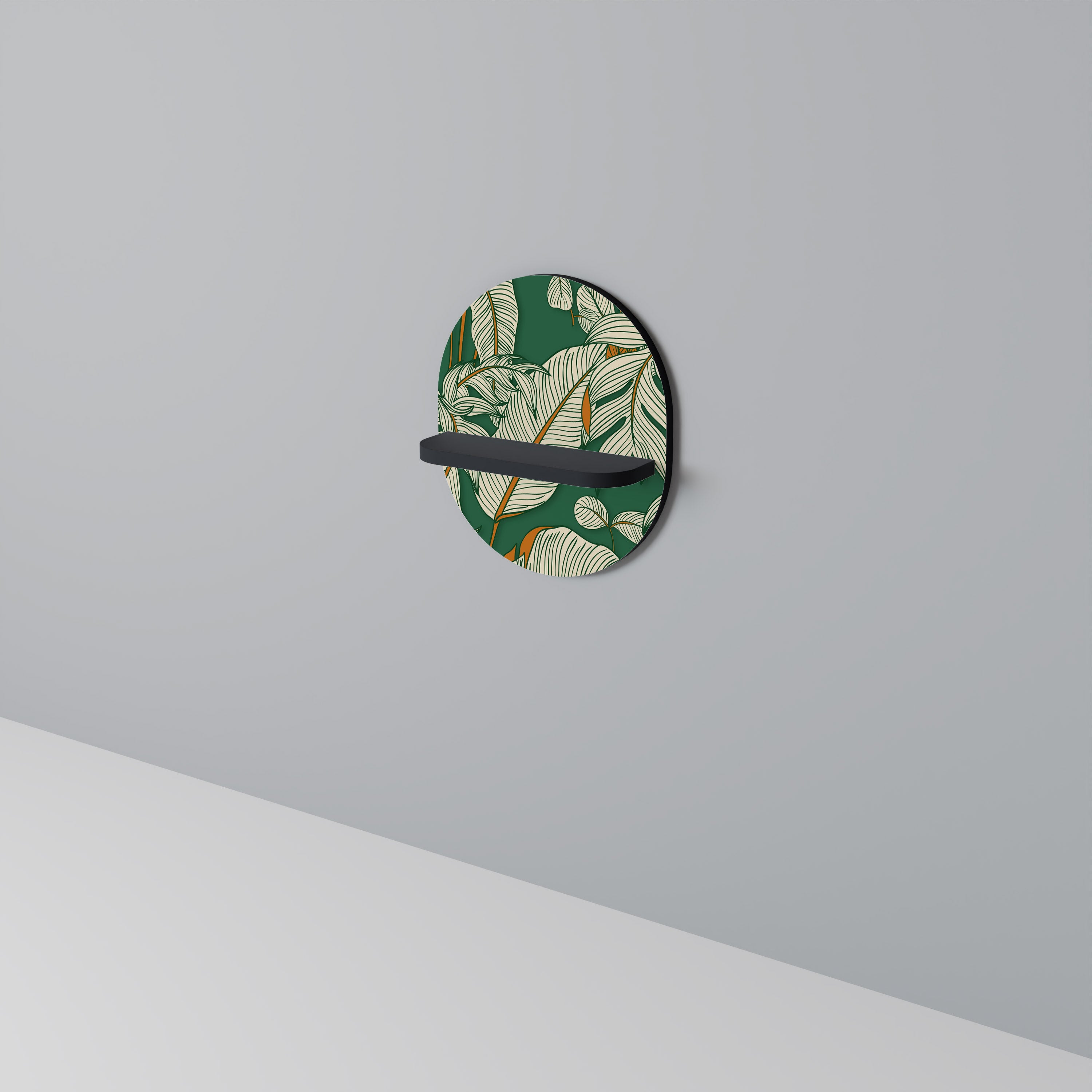 VERDANT PLEASURES Oval konsthylla i svart finish