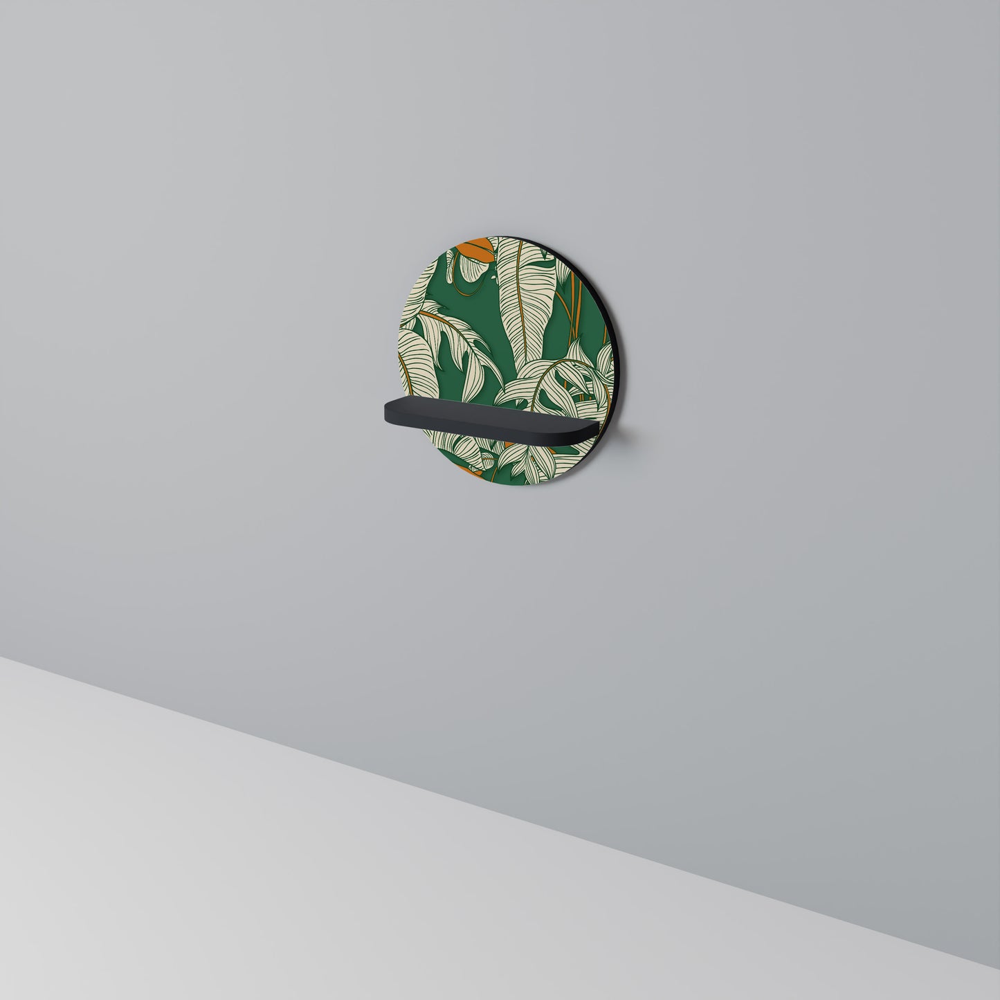VERDANT PLEASURES Rund konsthylla i svart finish