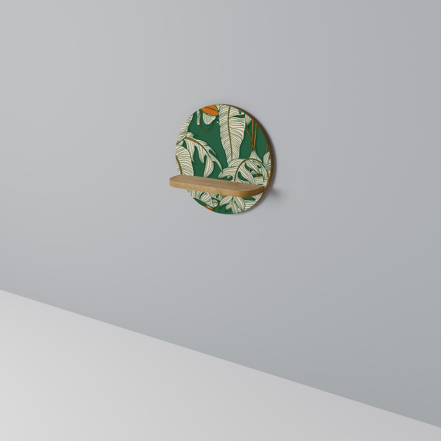 VERDANT PLEASURES Rund konsthylla i ekeffekt