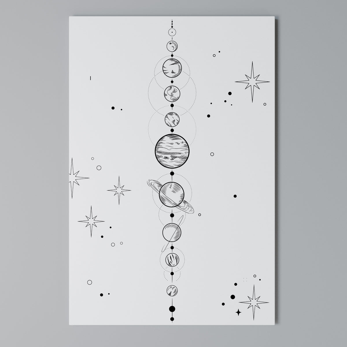 GALAXY OUTLINE Vertical Canvas Print