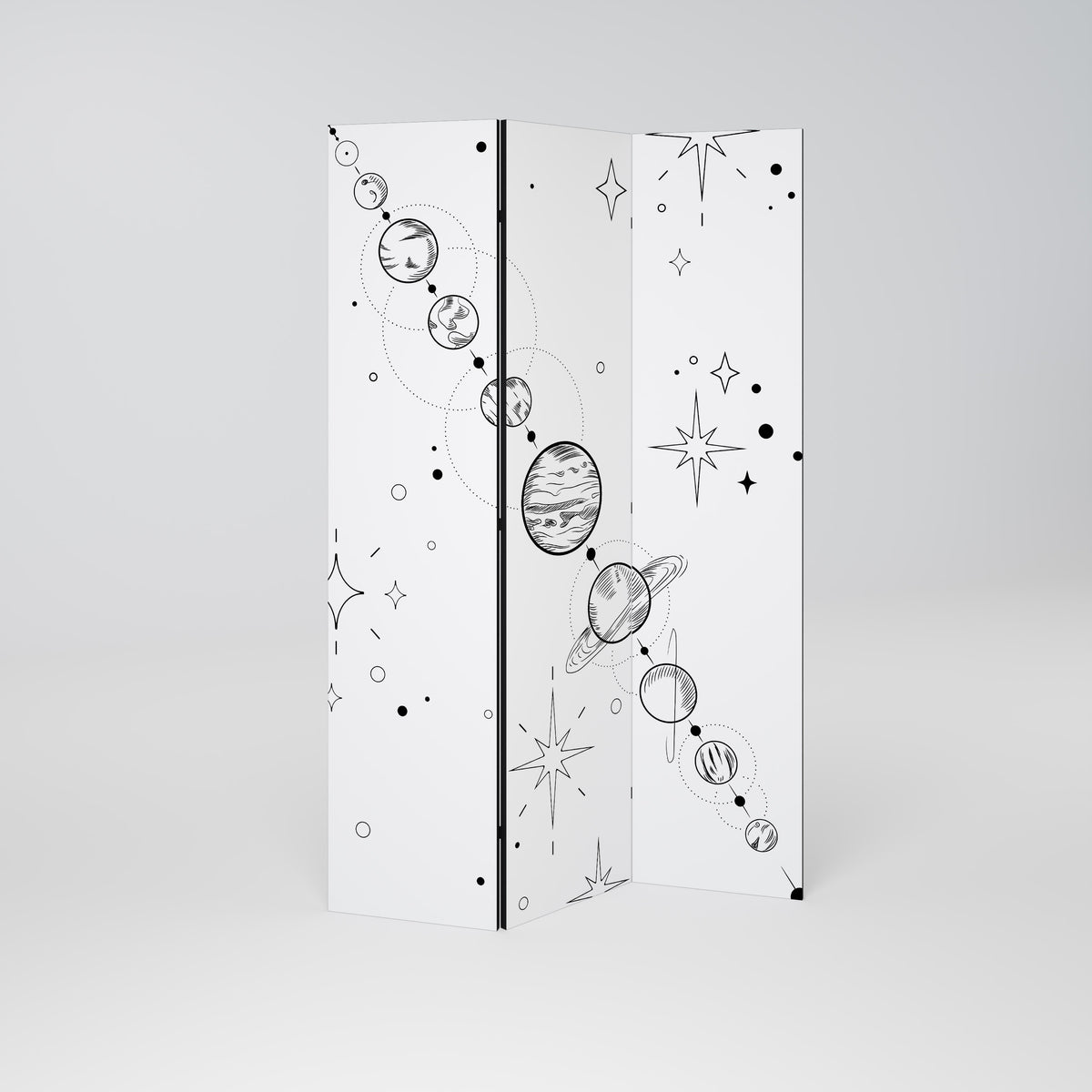 GALAXY OUTLINE Dekorativ rumsavdelare – 3 paneler