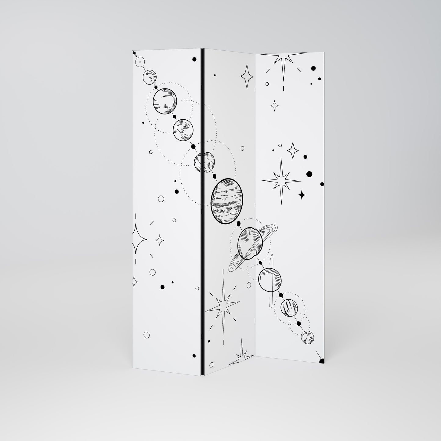 GALAXY OUTLINE Dekorativ rumsavdelare – 3 paneler