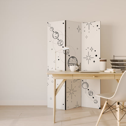 GALAXY OUTLINE Dekorativ rumsavdelare med 3 paneler