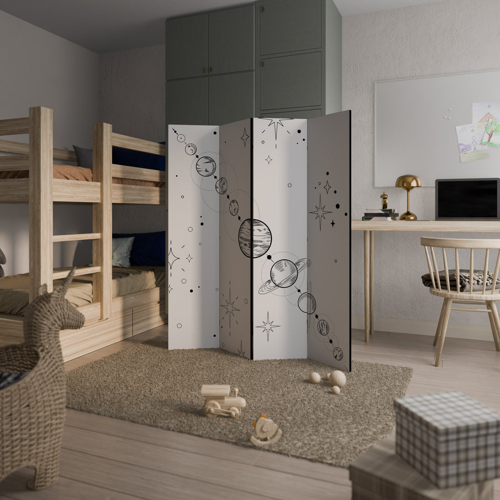 GALAXY OUTLINE Dekorativ rumsavdelare med 4 paneler