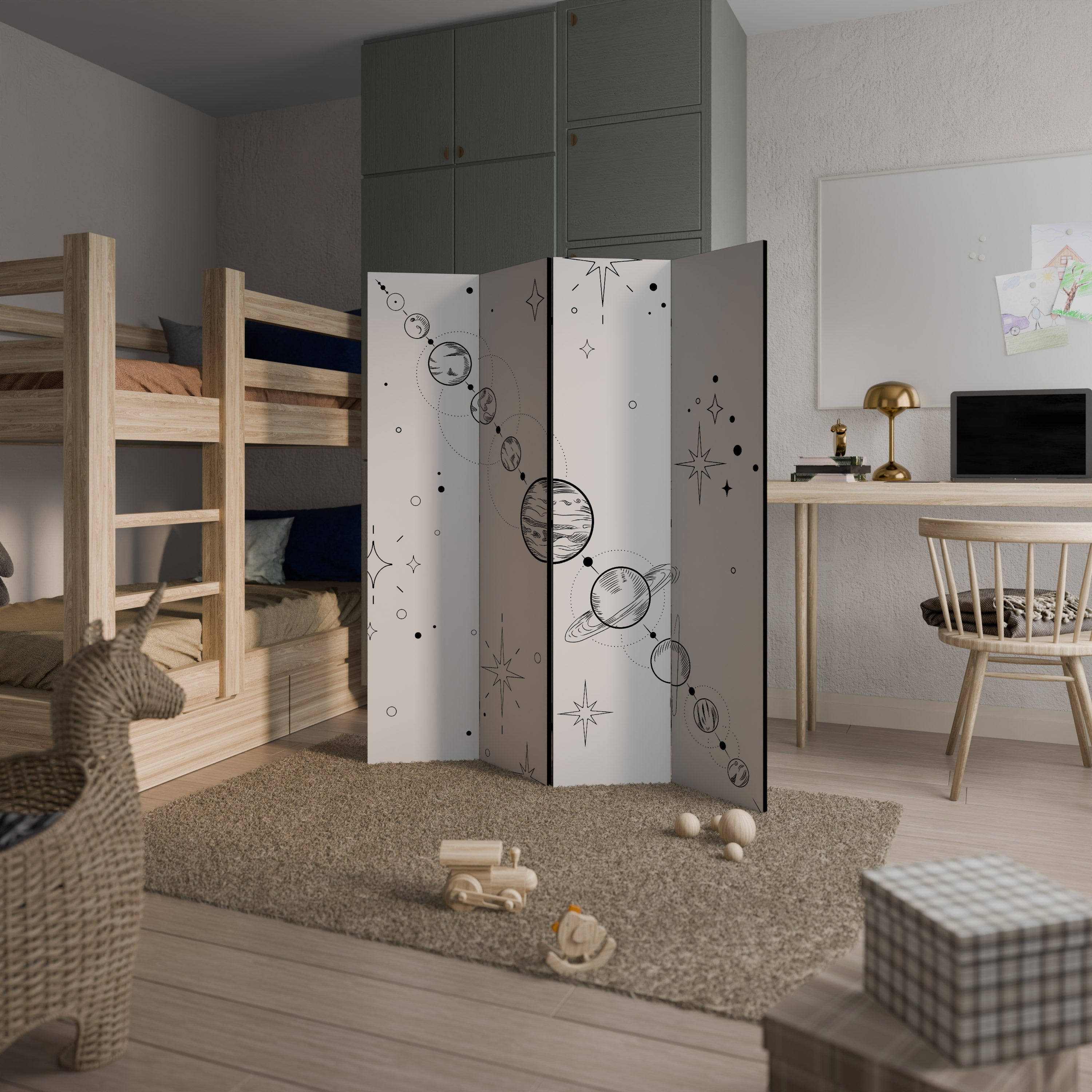 GALAXY OUTLINE Dekorativ rumsavdelare med 4 paneler