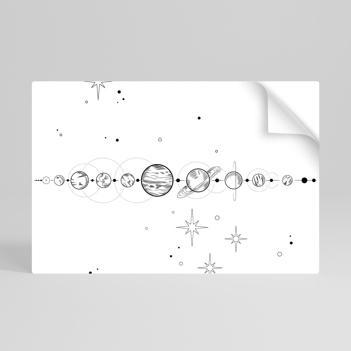 GALAXY OUTLINE Självhäftande Horisontell Poster