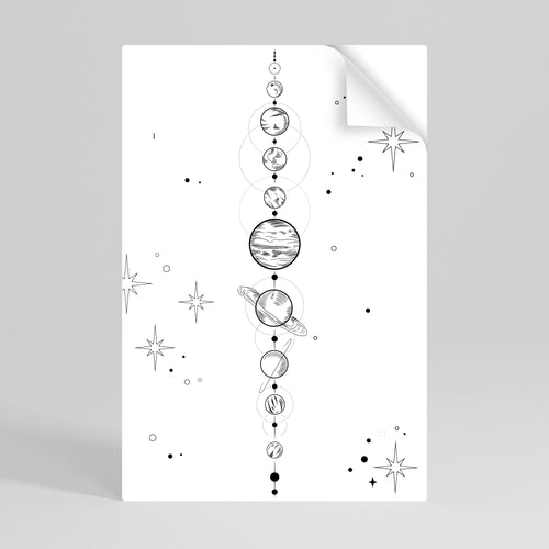GALAXY OUTLINE Självhäftande Vertikal Poster