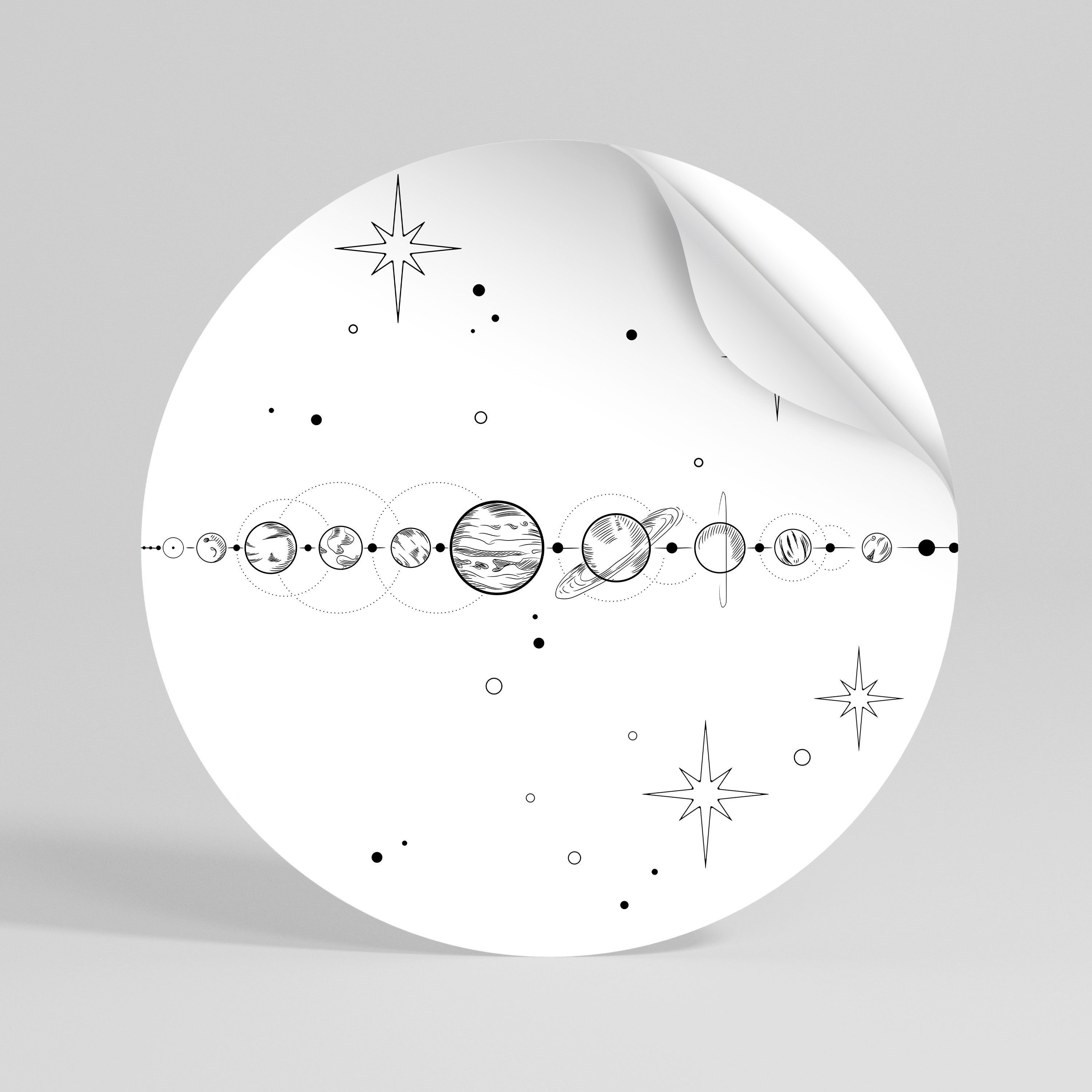 GALAXY OUTLINE Rund väggdekal