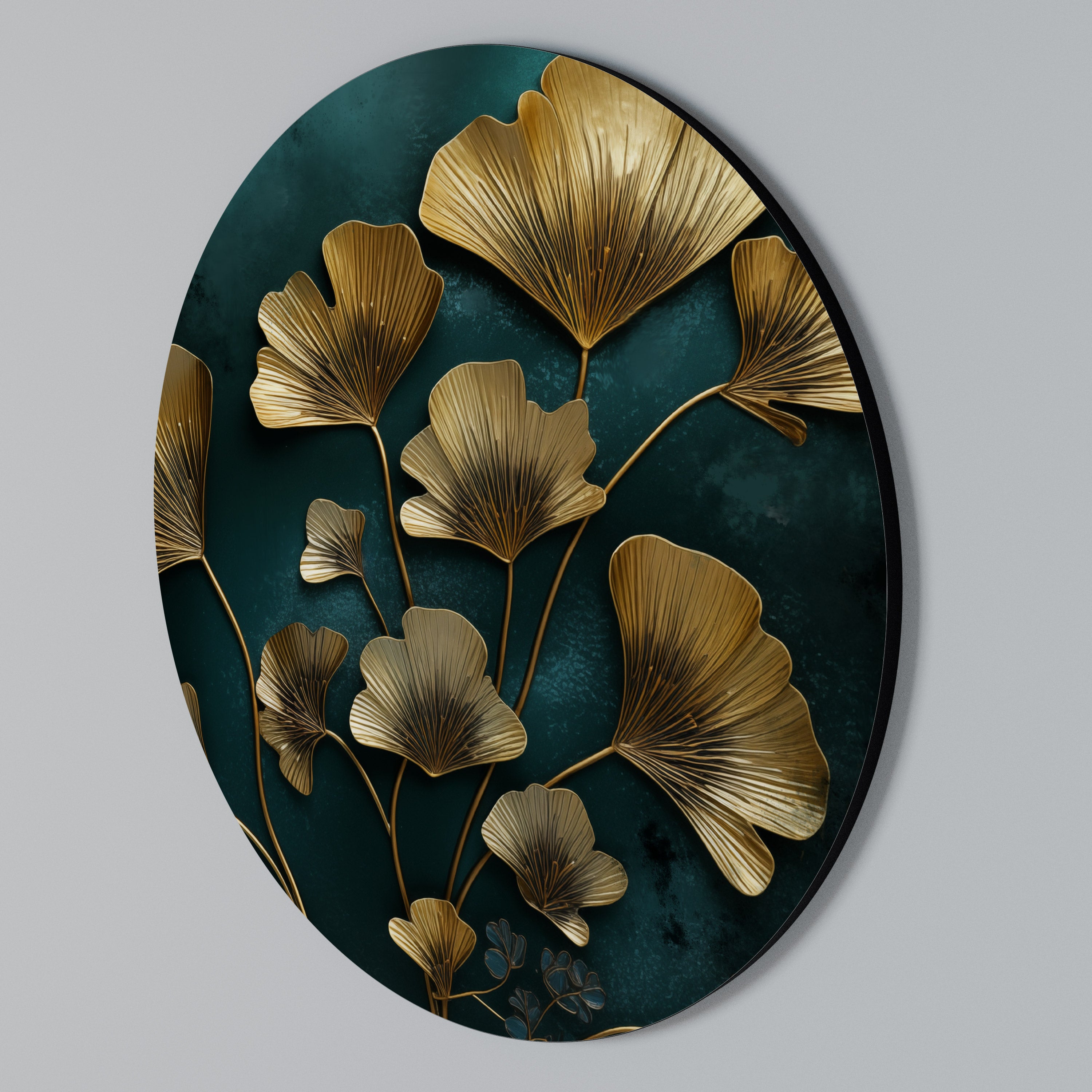 GOLDEN FLORA FANTASY Rund väggdekor