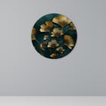 GOLDEN FLORA FANTASY Round Wall Art