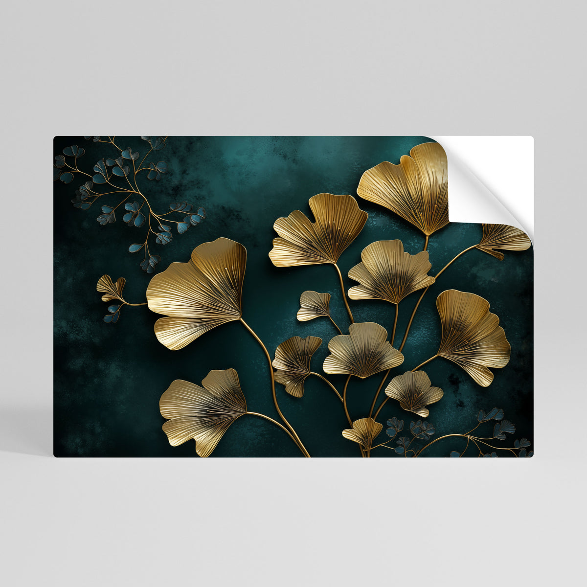 GOLDEN FLORA FANTASY Självhäftande Horisontell Poster