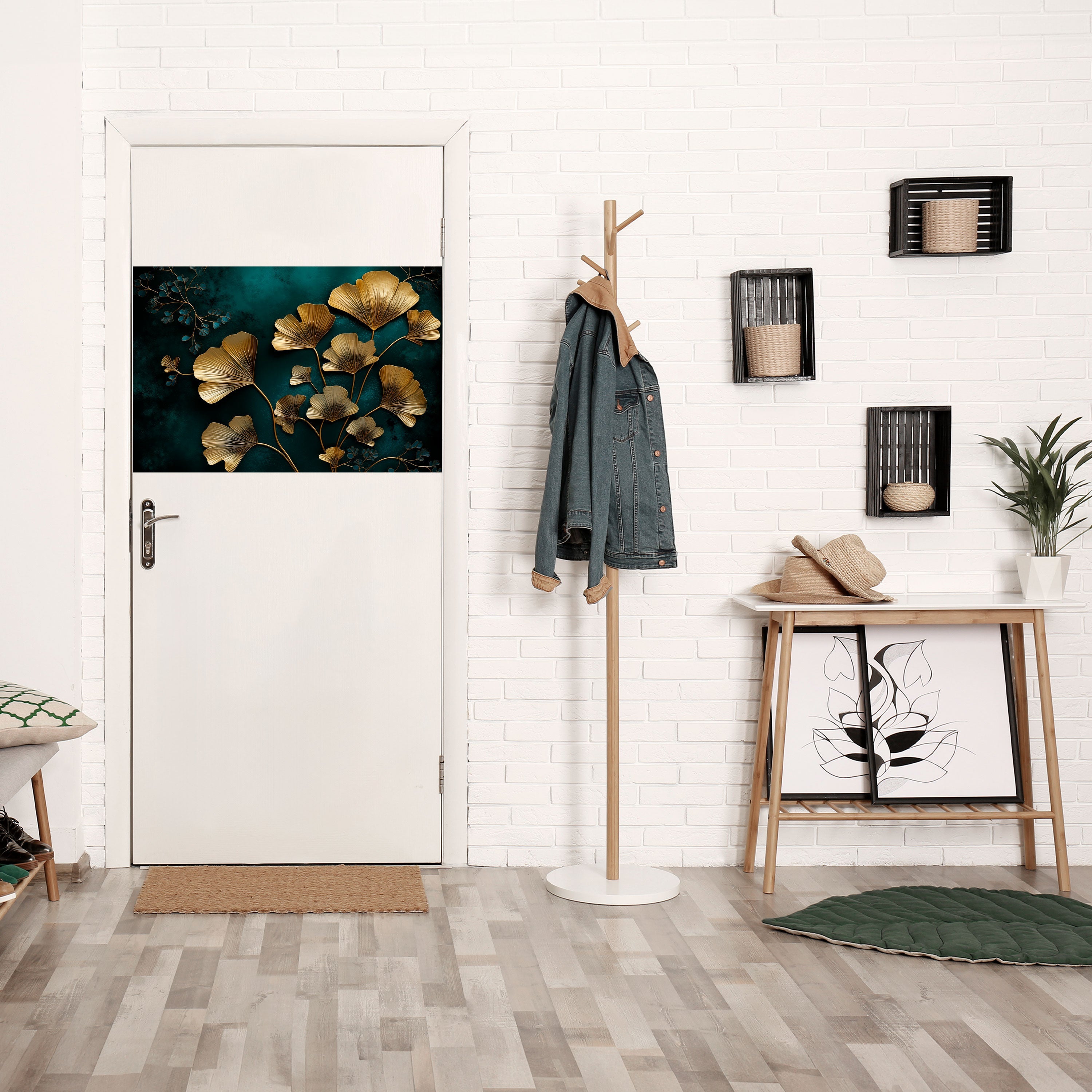 GOLDEN FLORA FANTASY horisontell affisch med självhäftande motiv