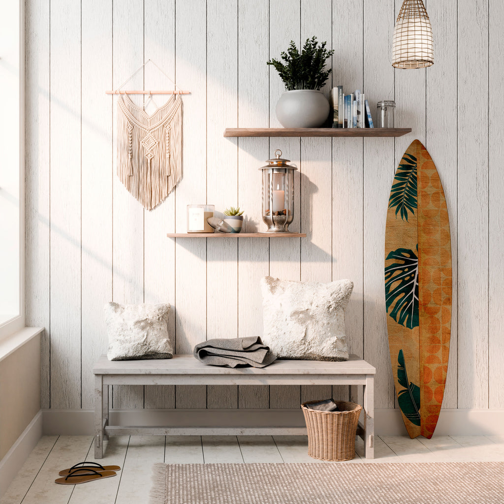 PALM LEAF SURFBOARD Dekorativ Surfbräda