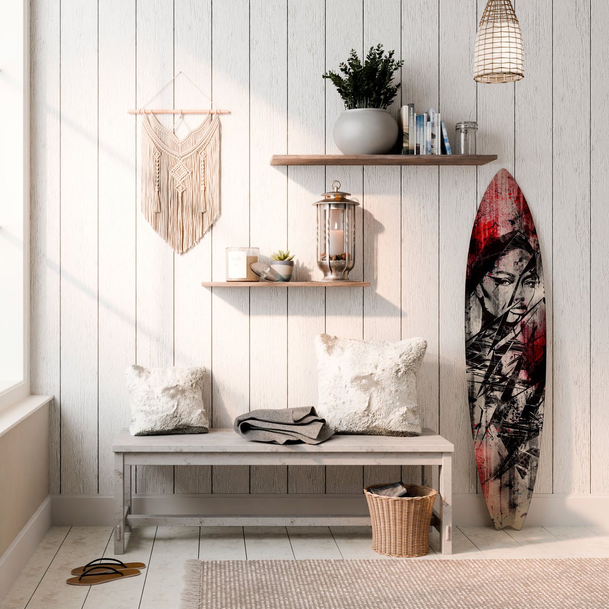 CRIMSON ECHO Dekorativ Surfbräda