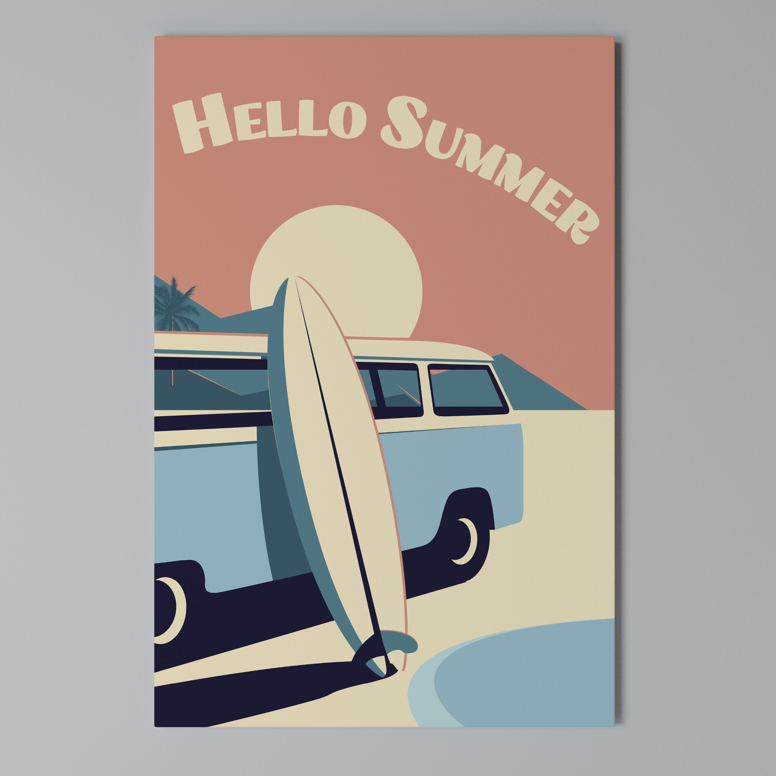 HELLO SUMMER Vertical Canvas Print