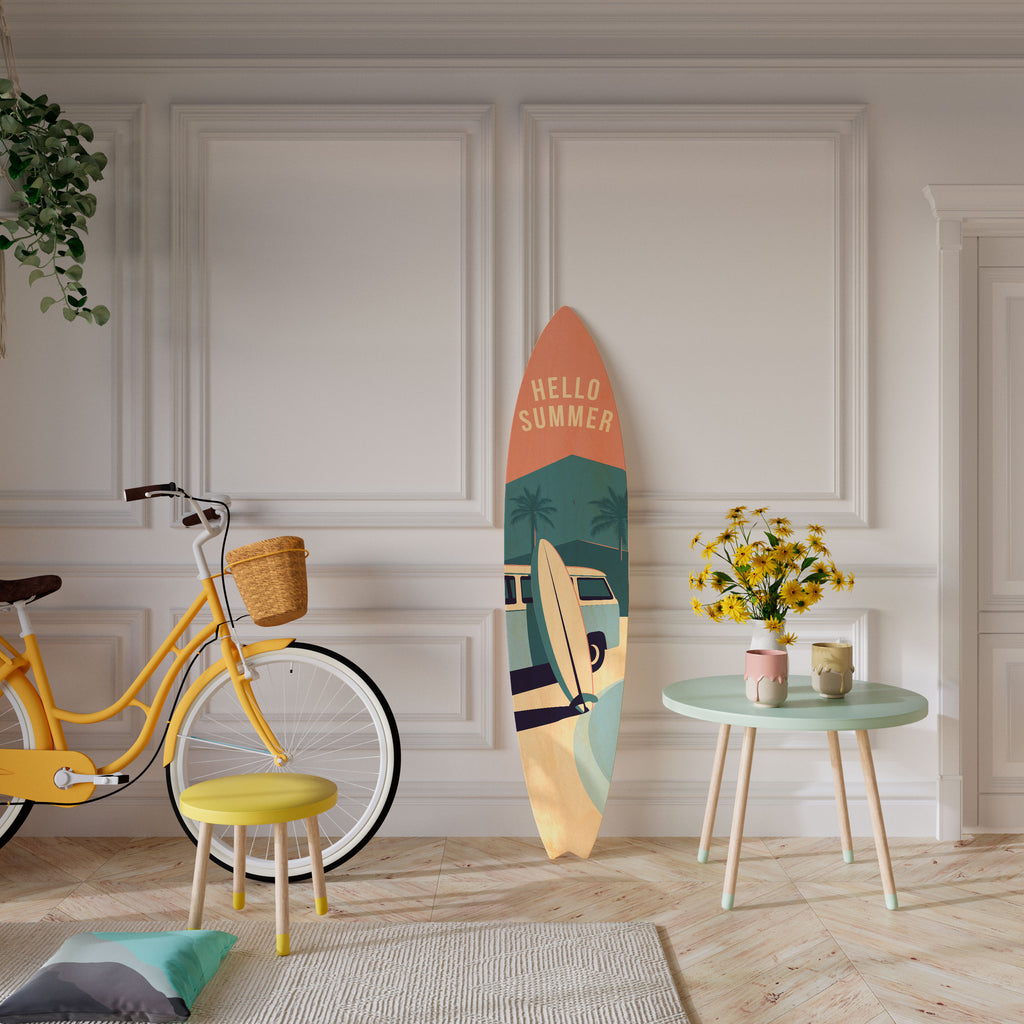 HELLO SUMMER Dekorativ Surfbräda