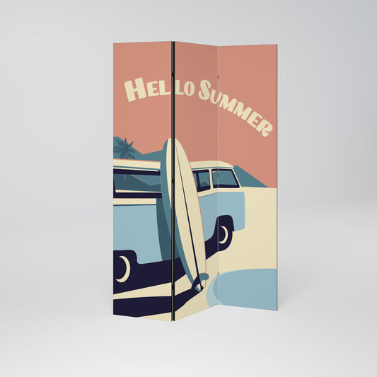 HELLO SUMMER Decorative 3-Panel Room Divider