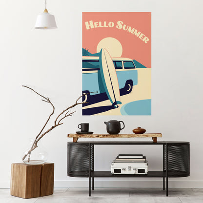 HELLO SUMMER Peel and Stick Vertical Poster