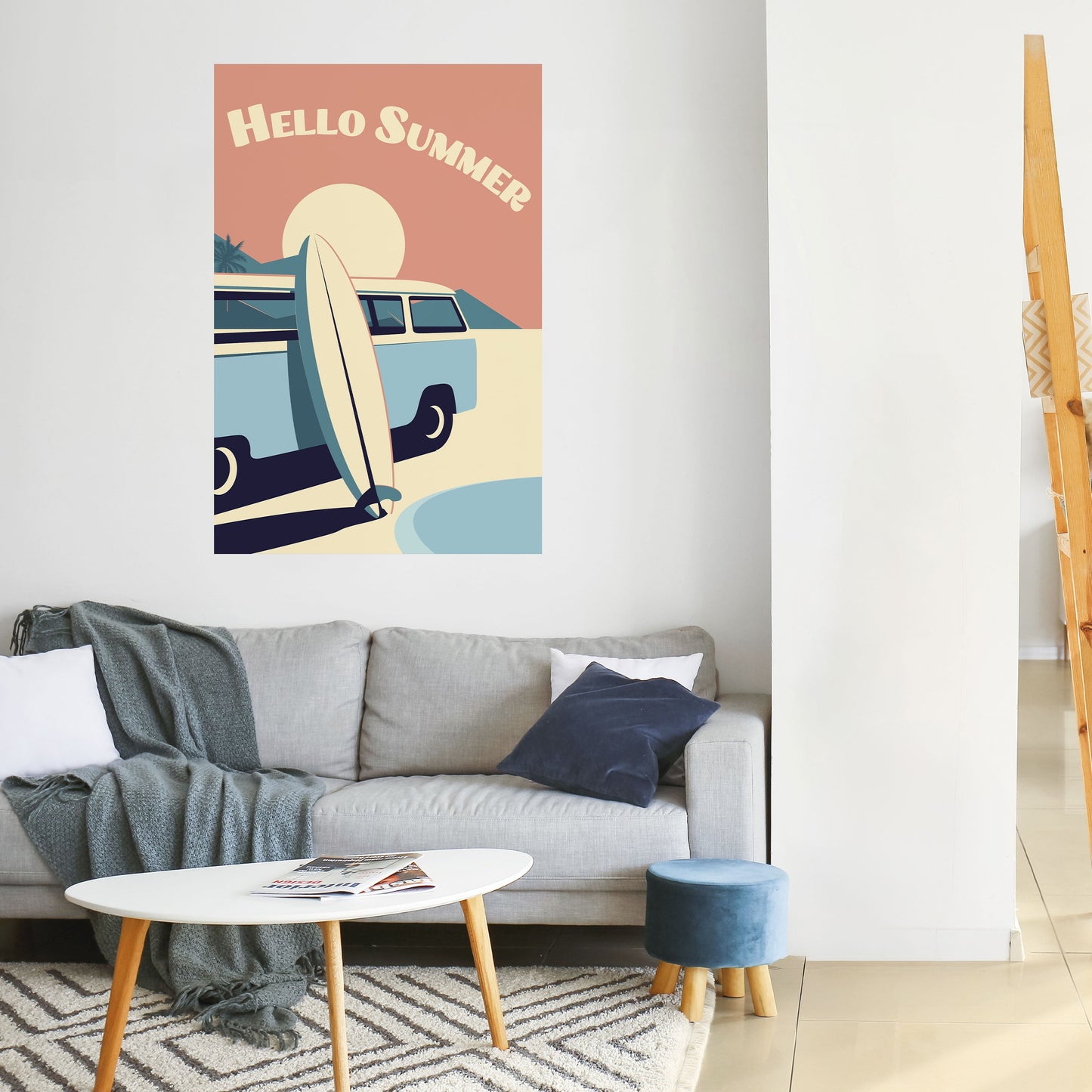 HELLO SUMMER Peel and Stick Vertical Poster