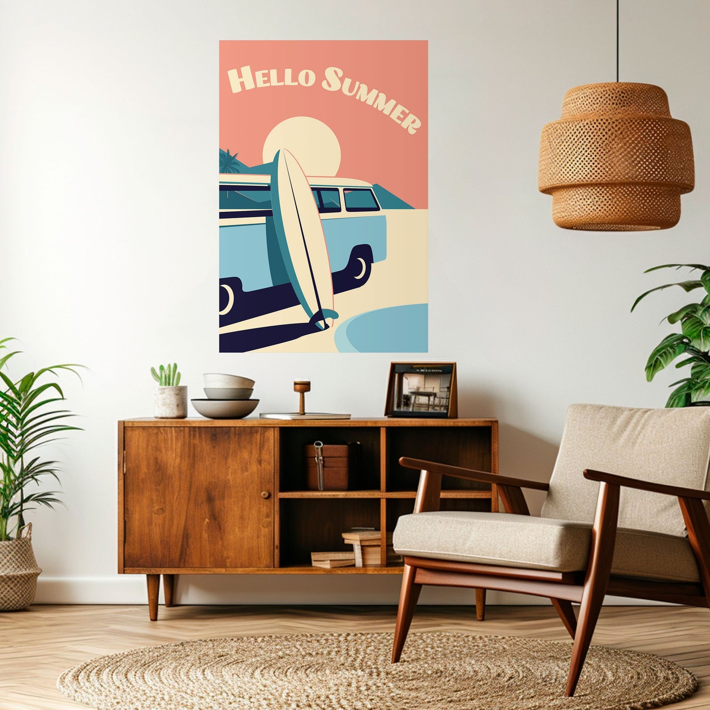 HELLO SUMMER Peel and Stick Vertical Poster