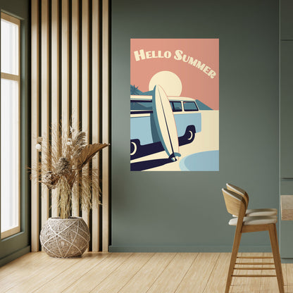 HELLO SUMMER Peel and Stick Vertical Poster